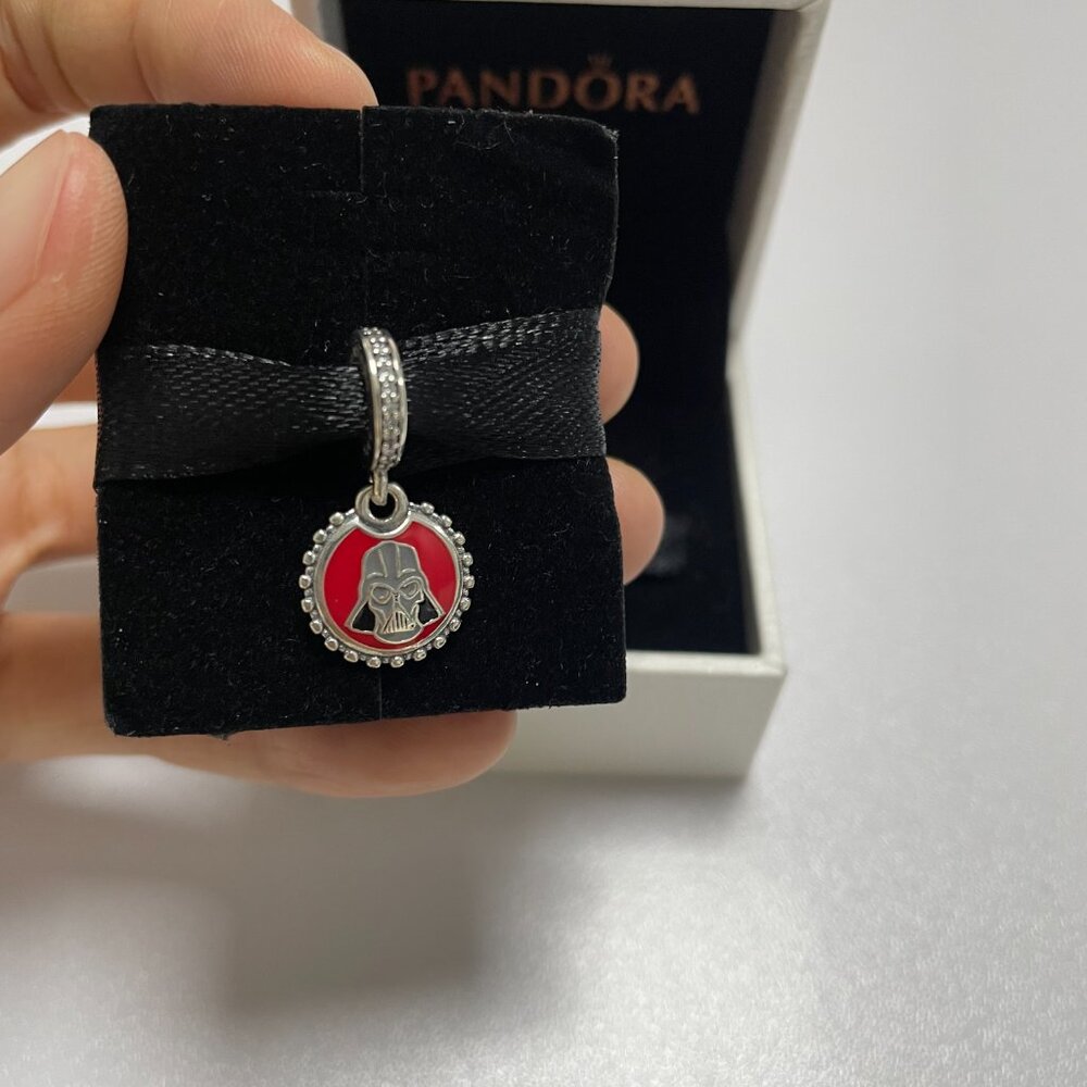Pandora Darth Vader Star Wars Button Dangle charm Double s925 sterling Silver